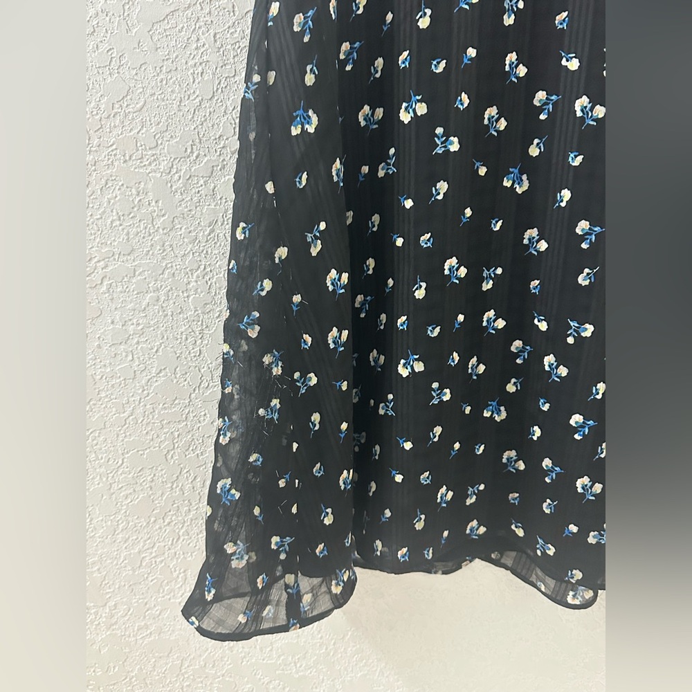 Revolve THE EAST ORDER Ami floral Short Sleeve Mini Black small fall Dress - Picture 7 of 11